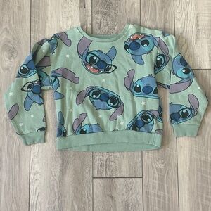 Disney Green Stitch Print Sweatshirt